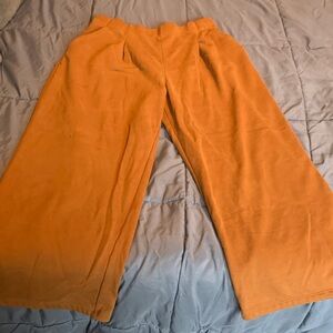Vibrant Orange Wide-Leg Pants